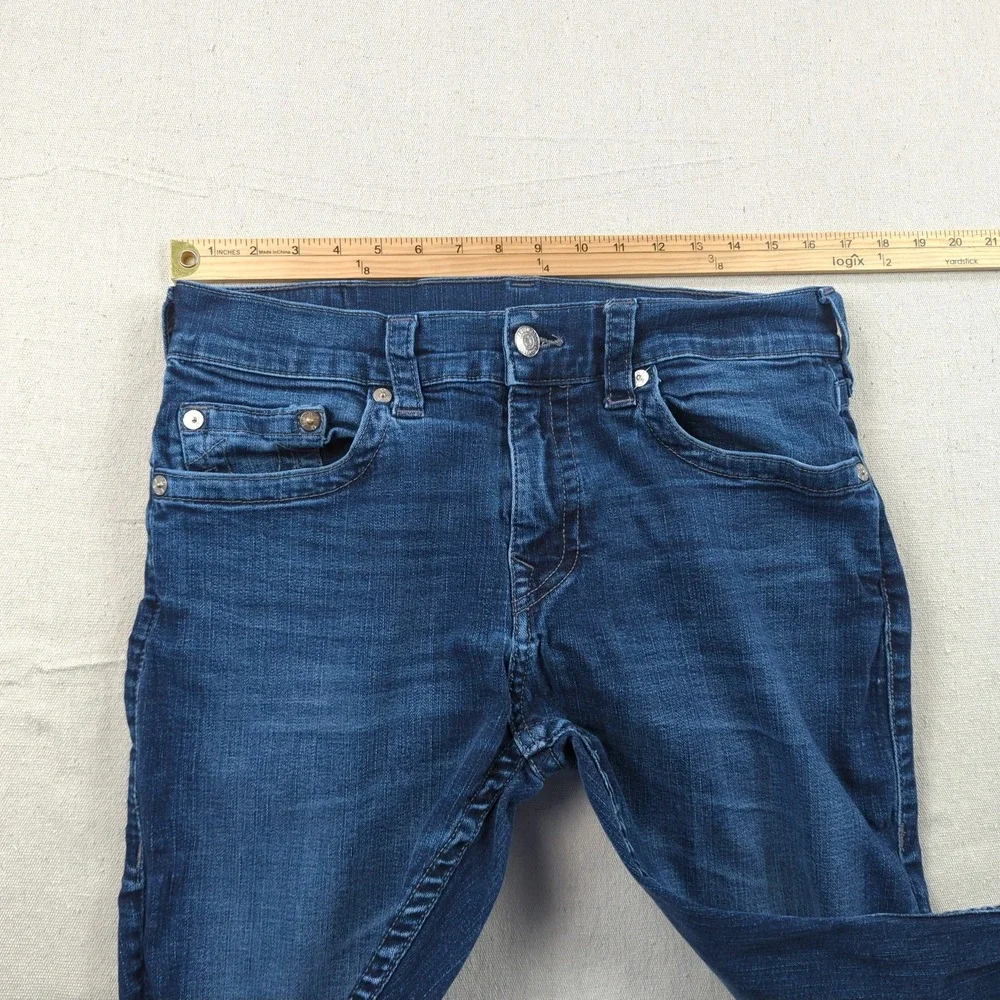 True Religion Jeans Mens 33x31 Blue Rocco Relaxed Skinny Stretch Casual Preppy